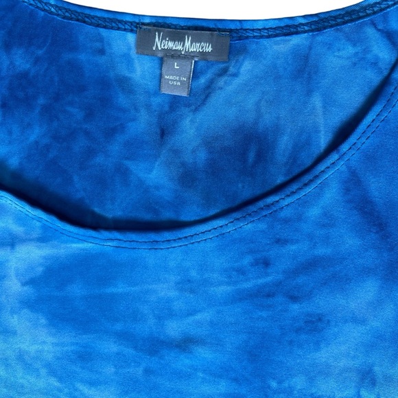 Neiman Marcus Tie Dye Blue Flowy Tank Top, Boho Chic - Size L - Picture 5 of 11